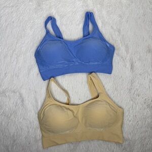 UNDEROUTFIT / lot of 2 style # 457 comfort shaping bra blue tan / M